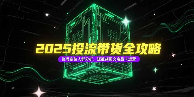 2025投流带货全攻略，账号定位人群分析，短视频图文商品卡运营-九天资源站