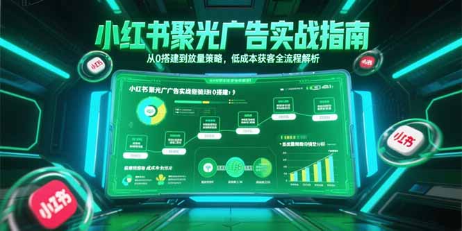 小红书聚光广告实战指南，从0搭建到放量策略，低成本获客全流程解析-九天资源站