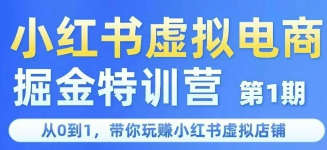 小红书虚拟电商掘金特训营第1期，从0到1，带你玩转小红书虚拟店铺-九天资源站