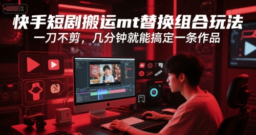 快手短剧搬运mt替换组合玩法，一刀不剪，几分钟就能搞定一条作品-九天资源站