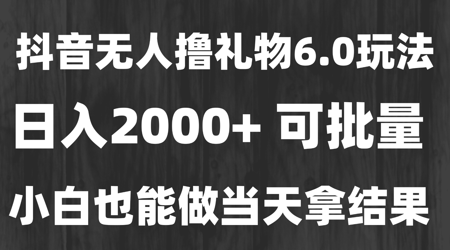 最新风口暴力撸金技术，无人撸礼物，长期稳定 一天收益2000+，小白当天…-九天资源站