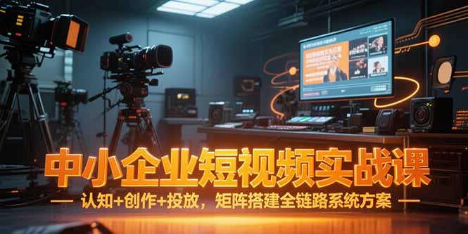 中小企业短视频实战课，认知+创作+投放，矩阵搭建全链路系统方案-九天资源站