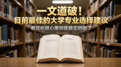 付费文章：一文道破！目前最佳的大学专业选择建议，看完你就心里彻底踏实明朗了-九天资源站