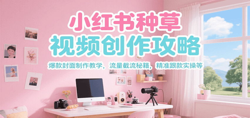 小红书种草视频创作攻略，爆款封面制作教学 ，流量截流秘籍 ，精准跟款实操等-九天资源站