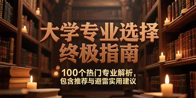 付费文：大学专业选择终极指南,100个热门专业解析,包含推荐与避雷实用建议-九天资源站