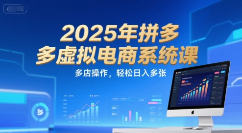 2025年拼多多虚拟电商系统课，多店操作，轻松日入多张-九天资源站