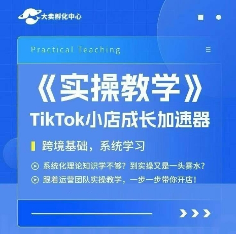 大卖家孵化中心TikTok实操课，TikTok小店成长加速器，跨境基础系统学习，一步一步带你开店-九天资源站