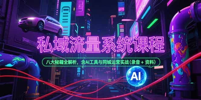 私域流量系统课程，八大秘籍全解析，含AI工具与同城运营实战(录音+资料-九天资源站