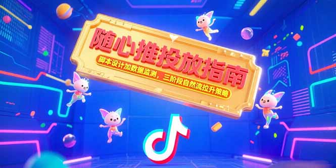 随心推投放指南，脚本设计加数据监测，三阶段自然流拉升策略-九天资源站