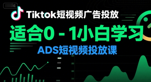 Tiktok短视频广告投放，适合0-1小白学习ADS短视频投放课-九天资源站