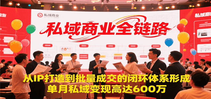 私域商业全链路，从IP打造到批量成交的闭环体系形成，单月私域变现600万-九天资源站