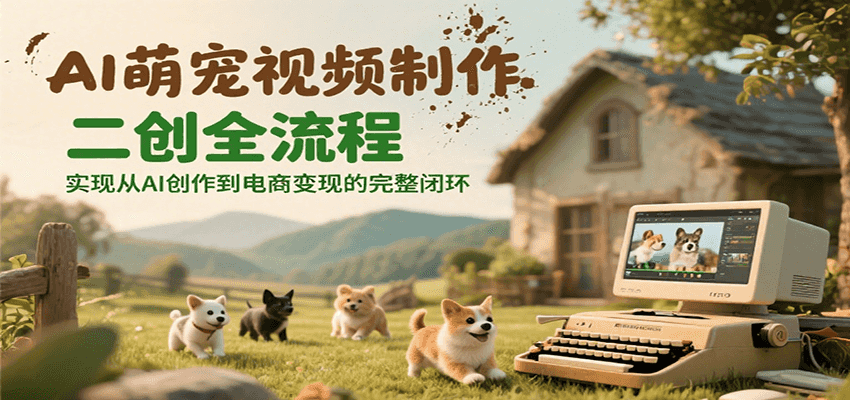 AI萌宠视频制作二创全流程，实现从AI创作到电商变现的完整闭环-九天资源站