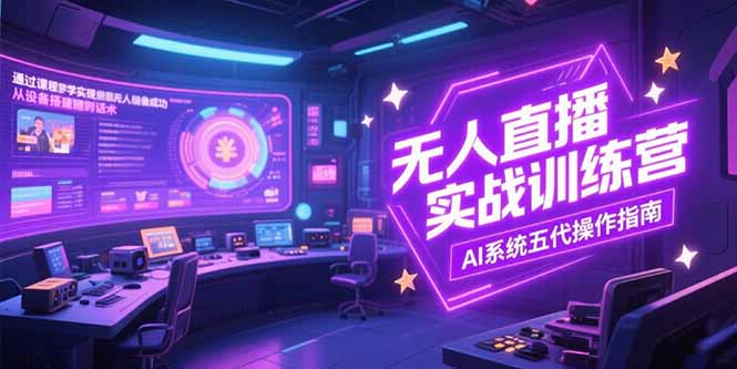 无人直播实操训练营，从设备搭建到话术，AI系统五代操作指南(7月更新-九天资源站