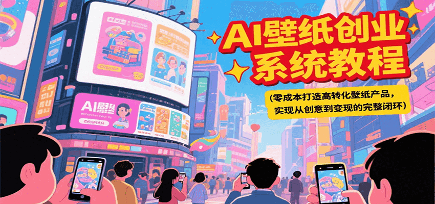 AI壁纸创业系统教程，零成本打造高转化壁纸产品，实现从创意到变现的完整闭环-九天资源站