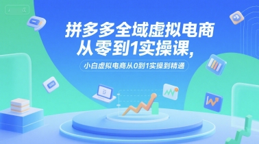 拼多多全域虚拟电商从零到1实操课，小白虚拟电商从0到1实操到精通-九天资源站