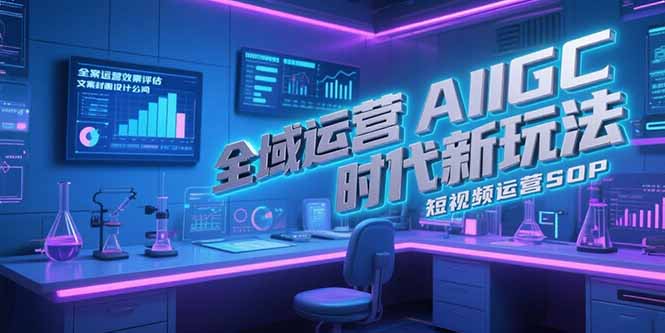 全域运营AIGC时代新玩法，文案封面设计公式，短视频运营SOP-九天资源站