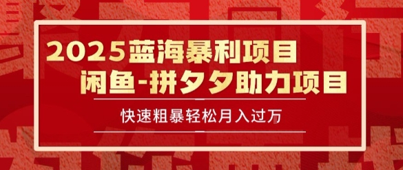 2025 最新闲鱼蓝海暴利项目 快速粗暴让你月入过1W不是梦，保姆级教程【揭秘】-九天资源站