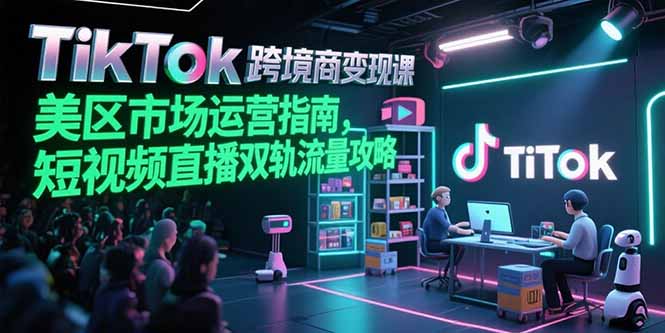 TikTok跨境电商变现课，美区市场运营指南，短视频直播双轨流量攻略-九天资源站