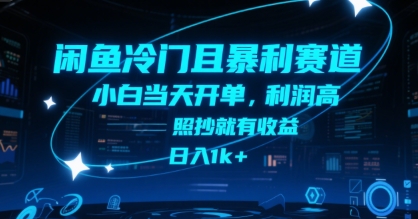 闲鱼冷门且暴利赛道，小白当天开单，利润高，照抄就有收益，日入1k+【揭秘】-九天资源站