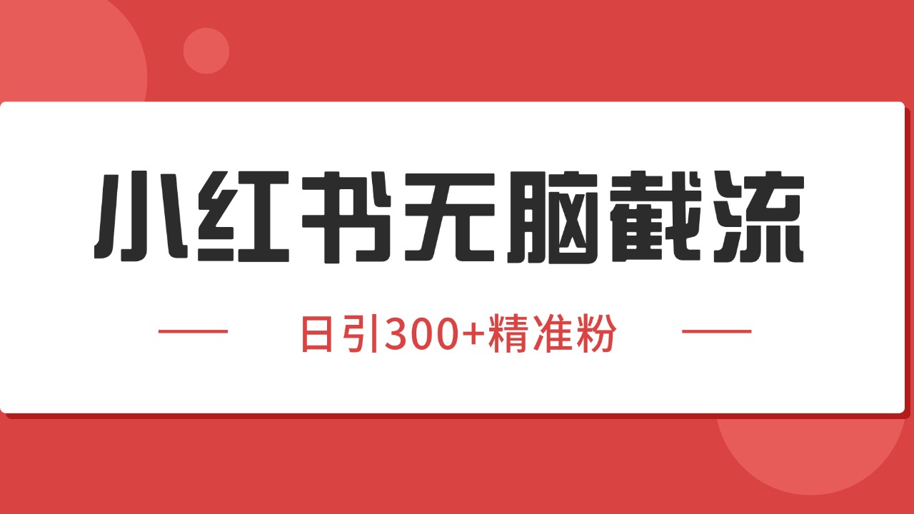 小红书截流同行客源，独家野路子获客玩法 日引200+暴力获客-九天资源站
