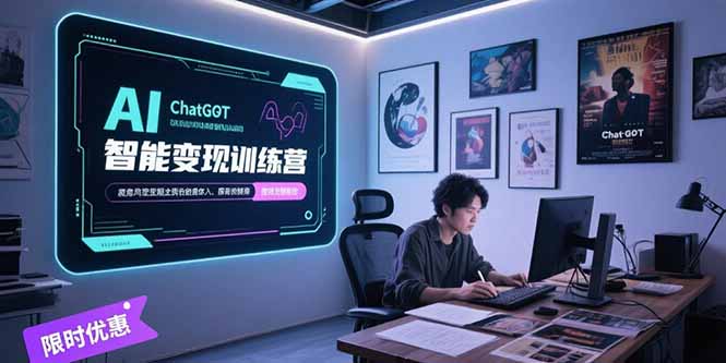 AI智能变现训练营，ChatGPT写作变现，电影解说制作，图文带货方法论-九天资源站