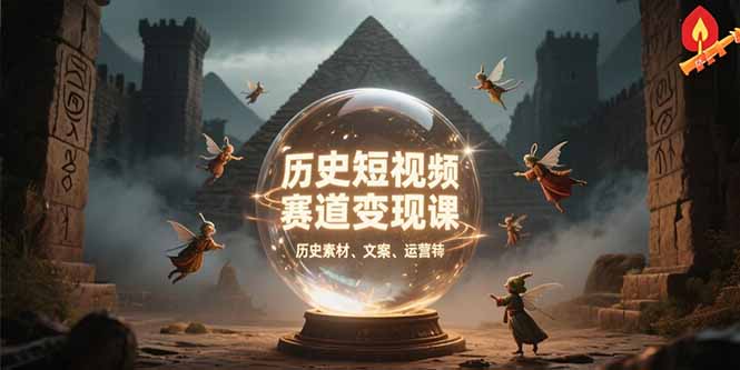 历史短视频赛道变现课，百集素材库应用，文案剪辑技巧，账号运营全案-九天资源站