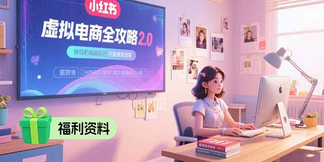 虚拟电商全攻略2.0，开店选品实操流程，账号定位、货源发布、笔记发布技巧-九天资源站