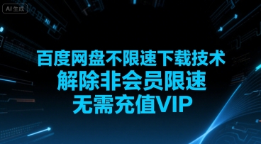百度网盘不限速下载技术，解除非会员限速，无需充值VIP-九天资源站