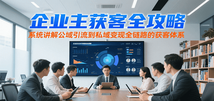企业主获客全攻略，系统讲解公域引流到私域变现全链路的获客体系-九天资源站
