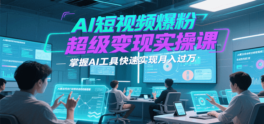 AI短视频爆粉超级变现实操课，掌握AI工具快速实现月入过万-九天资源站