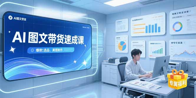 AI图文带货速成课，养号引流秘籍，爆款选品策略，美图制作全流程-九天资源站