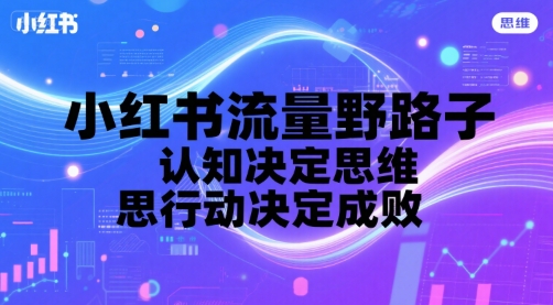 小红书流量野路子，认知决定思维，思维决定行动，行动决定成败-九天资源站