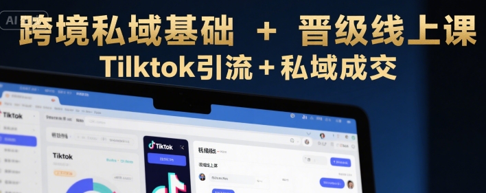 跨境私域基础+晋级线上课，Tilktok引流+私域成交-九天资源站