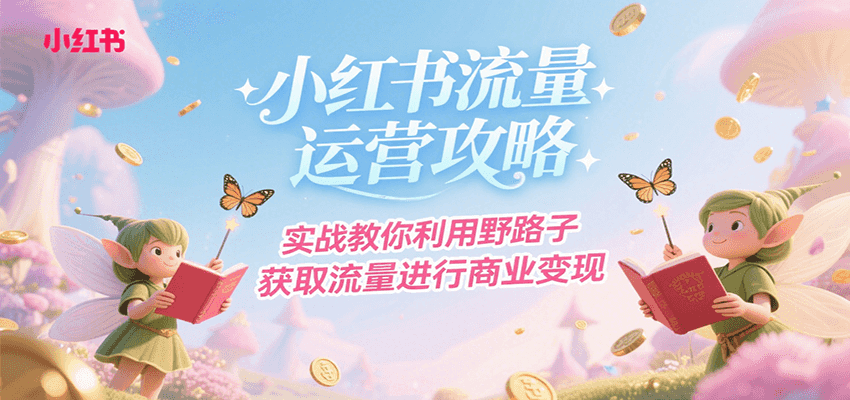 小红书流量运营攻略，实战教你利用野路子获取流量进行商业变现-九天资源站