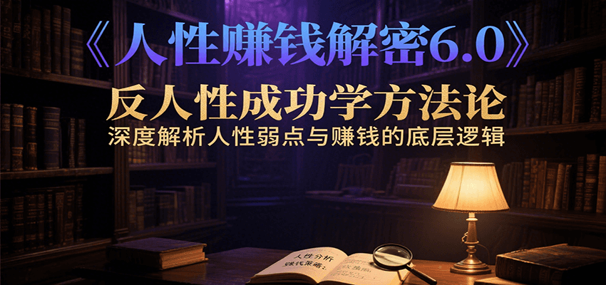 人性赚钱解密6.0，反人性成功学方法论，深度解析人性弱点与赚钱的底层逻辑-九天资源站