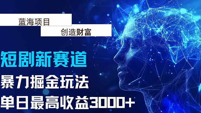 抖音新赛道，暴力掘金玩法，单日收益最高3000+-九天资源站