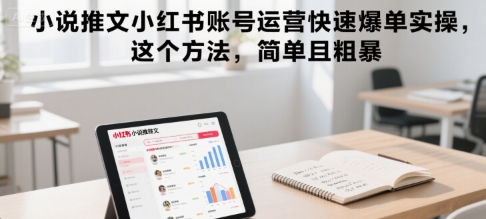 小说推文小红书账号运营快速爆单实操，这个方法，简单且粗暴-九天资源站