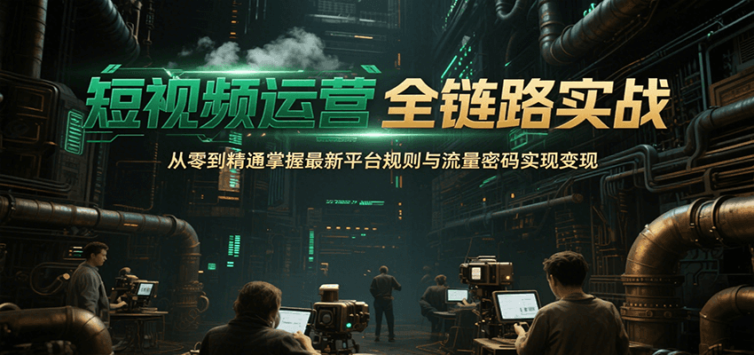 短视频运营全链路实战，从零到精通掌握最新平台规则与流量密码实现变现-九天资源站