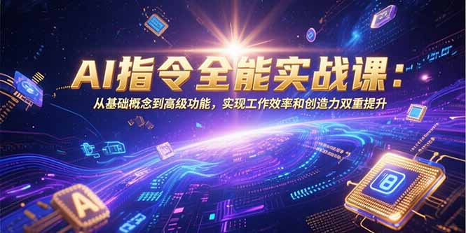 AI指令全能实战课：从基础概念到高级功能，实现工作效率和创造力双重提升-九天资源站