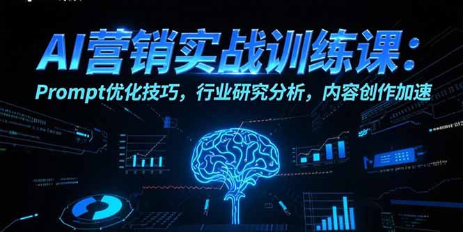 AI营销实战训练课：Prompt优化技巧，行业研究分析，内容创作加速-九天资源站