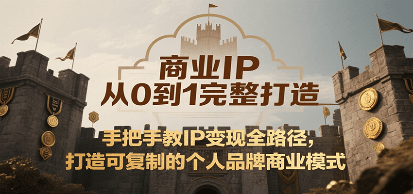 商业IP从0到1完整打造，手把手教IP变现全路径，打造可复制的个人品牌商业模式-九天资源站