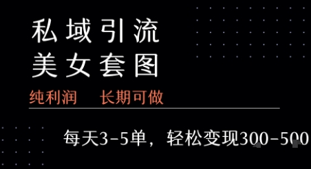 私域卖套图每天3-5单 每单利润99-2张+-九天资源站