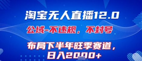 淘宝无人直播12.0，不封号，不违规，布局下半年旺季赛道，日入1k+(独家技术)【揭秘】-九天资源站