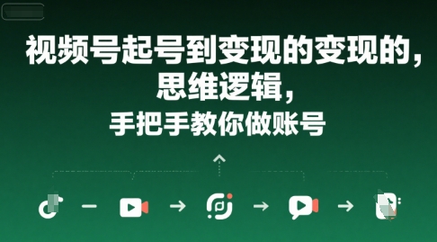视频号起号到变现的思维逻辑，手把手教你做账号-九天资源站
