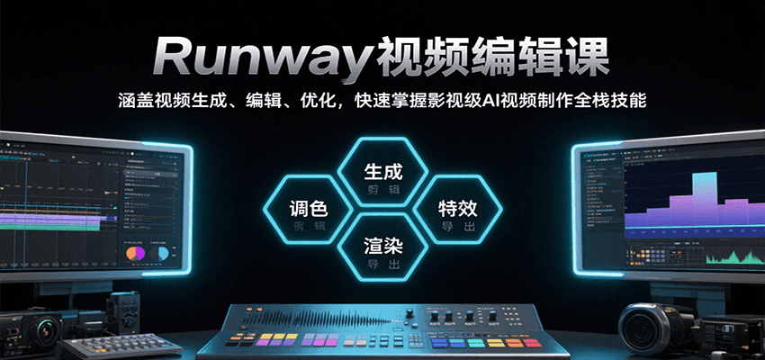 Runway视频编辑课，涵盖视频生成、编辑、优化，快速掌握影视级AI视频制作全栈技能-九天资源站