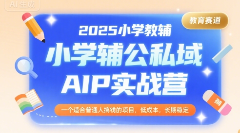 2025小学教辅公私域AIP实战营，一个适合普通人搞钱的项目，低成本，长期稳定-九天资源站