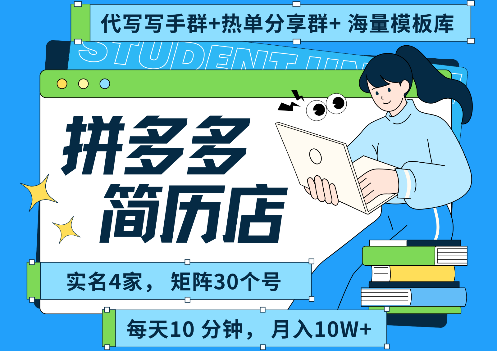 拼多多电商 拼多多 虚拟资料 简历 海报代写 全SOP流程 毫无保留分享(含后端资料)-九天资源站