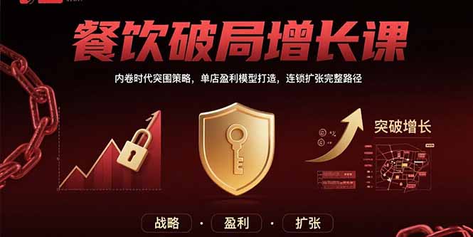 餐饮破局增长课：内卷时代突围策略，单店盈利模型打造，连锁扩张完整路径-九天资源站