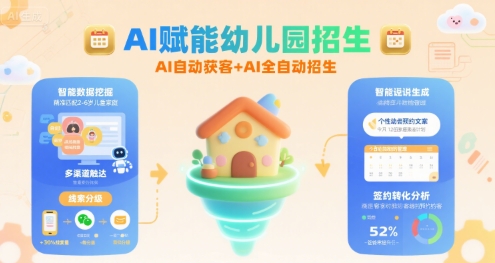 AI赋能幼儿园招生，AI自动获客+AI全自动招生-九天资源站