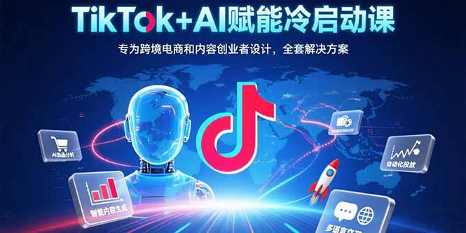 TikTok+AI赋能冷启动课：专为跨境电商和内容创业者设计，全套解决方案-九天资源站